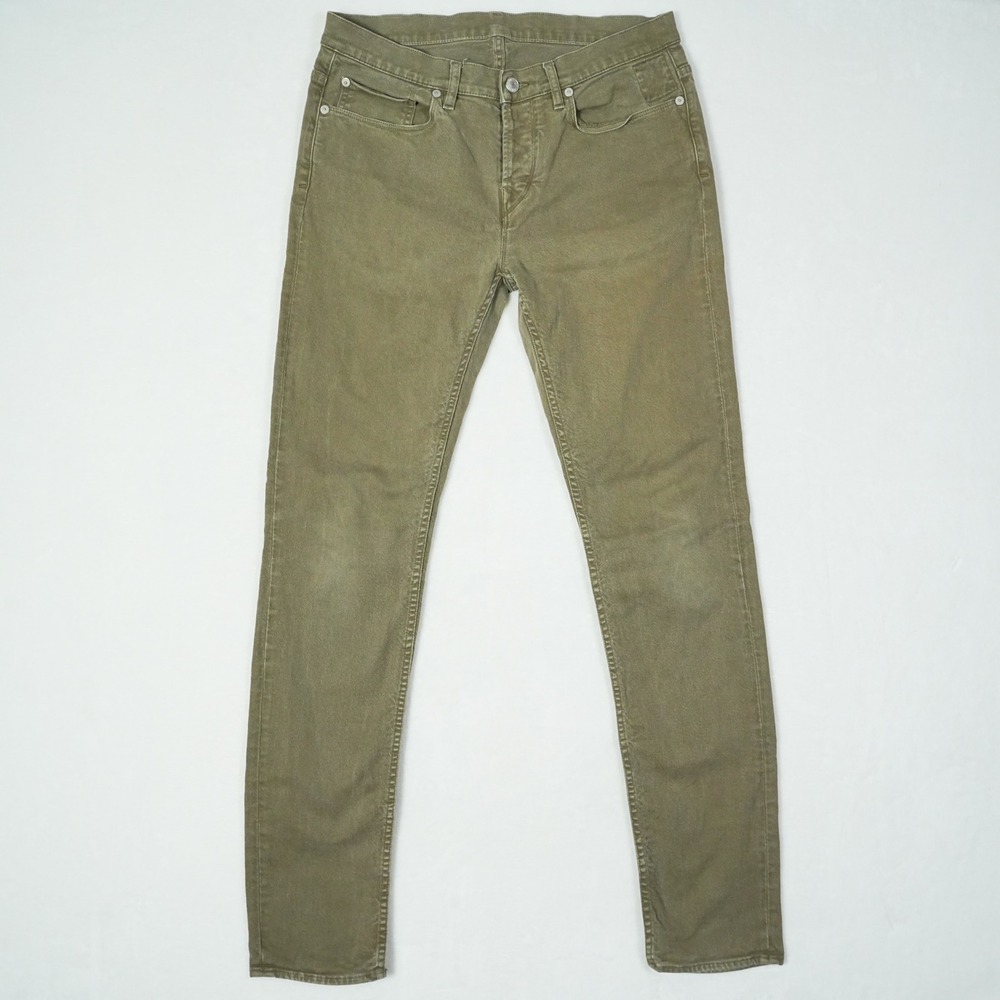 Zadig & Voltaire Mens Slim Fit Jeans Olive Green Stretch Denim Made in Italy 31